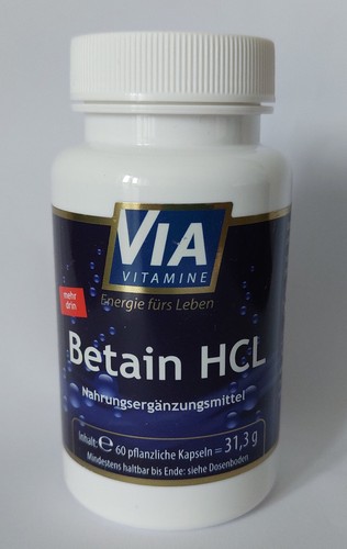 Betain hcl 540mg via vitamine - hcl, 540mg-