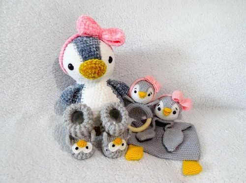 Baby set pinguin gehäkelt - set, pinguin-gehäkelt