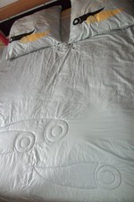 Tagesdecke 'Delphin' grau-gold