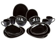 vanWell Geschirr Kombiset, 16-teilig (anthrazit) - B-Ware neuwertig