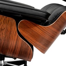 LARGE Klassischer Lounge Chair und Ottomane Echtes Leder Sessel Drehstuhl