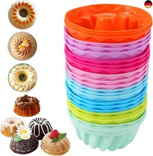 24 Stück Mini Gugelhupfform Silikon, Wiederverwendbare Gugelhupf Backform Klein 