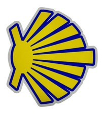 Aufkleber stilisierte Jakobsmuschel - Jakobsweg Pilgerweg Andenken Souvenir