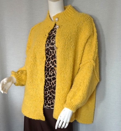 Boucle strickjacke grobstrick - boucle,