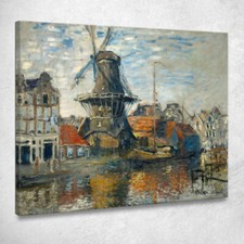 Die Windmühle an der unbekannten Gracht Amsterdam Claude Monet, mnt343 Gemälde s