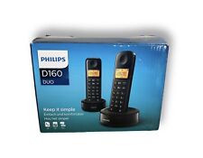 Philips D160 DUO Schnurloses Telefon mit 2 Mobilteile - Schwarz Ohne Akku