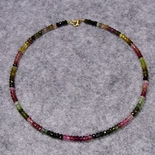 Turmalin Halskette, 925er Silber, Edelsteinhalskette (K2168), Edelsteinschmuck