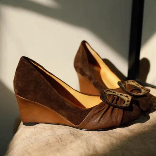 Eckiger schnalle damenschuhe - eckiger,