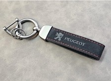 Für Peugeot Schlüsselanhänger Schlüssel Alcantara Schwarz Rot NEU