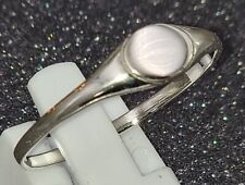 massiv Sterling Silber 925 einfacher kleiner Siegelring Gravurplatte 8x6 mm