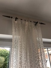 Gardinenstange Metall, 7 St., 14 schwere Endstücke+ 14 Wandhalter, Vorhangstange