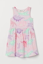 H&M Baby Mädchen 92 Rosa Dinos Träger Kleid  SOMMER 