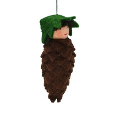 Jahreszeitentisch Waldorf-Püppchen - Tannenzapfen Baby 01 - Weihnachtsbaumdeko