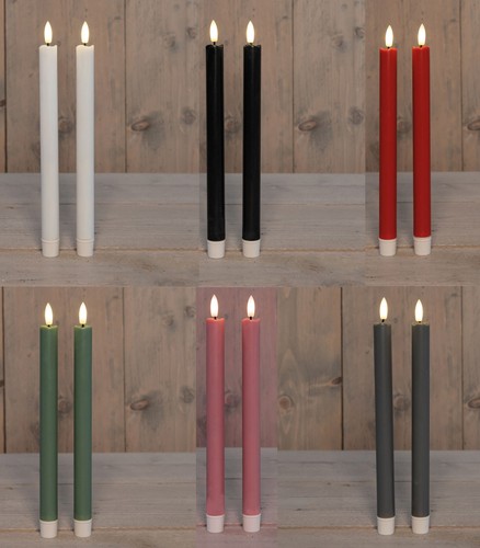 Led 2er set stabkerzen - set, mit