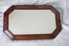 Vintage Landhaus (engl.) Facettenglas Spiegel mit Eicherahmen 1920er 45 x 73 cm