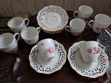 Mokka Service 16 tlg Floral Durchbruch Porzellan Schumann Arzberg Bavaria Rose