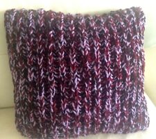 Landhaus Shabby STRICKKISSEN m.Wolle bordeaux Kissen+Bezug 50x50 Handarbeit NEU