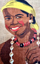 Mid Century Wandbehang Mädchen Teekanne 50er Jahre Werbung Banner Tee Fix (AB)