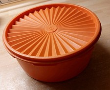 Tupperware Dose mit Sonnendeckel, rund, orange, 850 ml, vintage, gut erhalten 