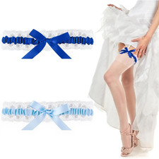 2x Strumpfband Blau Hochzeit