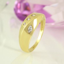 Ring Diamantring 585 Gelbgold 14K 4 Diamanten 0,16 ct Wesselton vsi Gr. 53