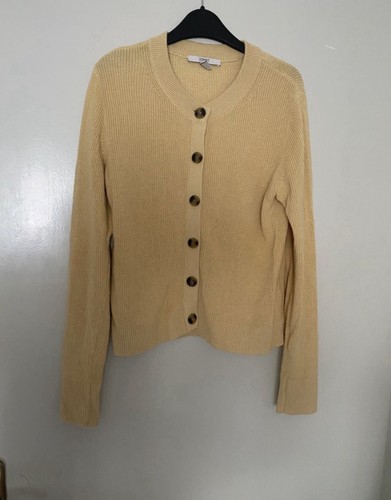 Senfgelbe strickjacke mit - strickjacke,