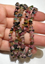 Rosa Grün Turmalin Peridot Kieselstein Perlen 34 " Strand 33.3g Vintage