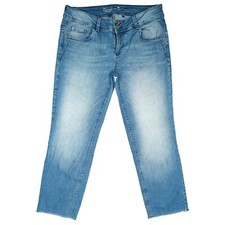 TOM TAILOR Carrie Damen Stretch 7/8 Jeans Hose slim Leg mid Rise 40 L W31 blau