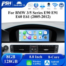 8.8" Android 14 8+128GB CarPlay für BMW E60 E61 E64 E90 E91 E93 Autoradio 4G GPS