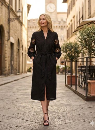 Lanius midikleid mit stickerei - lanius,