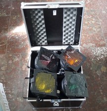 4x PAR-56 Scheinwerfer kurz schwarz inkl. Leuchtmittel Transportcase Flight Pro