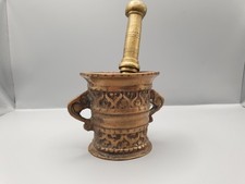 Antik/Vintage Apotheken‑Mörser mit Stößel und Henkel