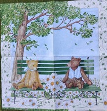 1 Serviette Teddy im Park