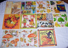 10 verschiedene Servietten mit Herbstmotiven Reben Korn Pilze Kürbisse (4)