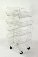 Stapelkörbe auf Rollen, Stapelbarer Obstkorb Gemüsekorb, Gemüseregal 25x60x60cm