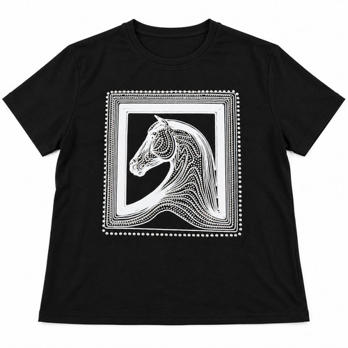 Damen shirt pferd strass - t-shirt,