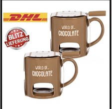 2x Schoko Fondue Tasse/ Fondueset/ Mit Kerze/ Schokolade/ Winter/ Weihnachten