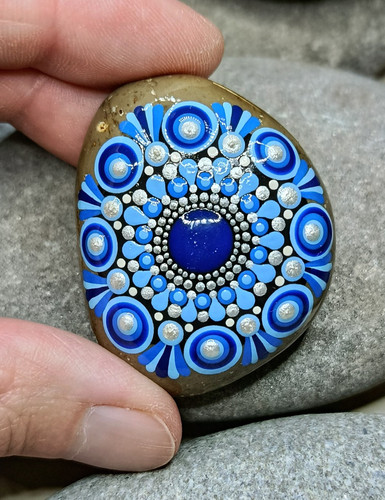Mandala stein blau - mandala,