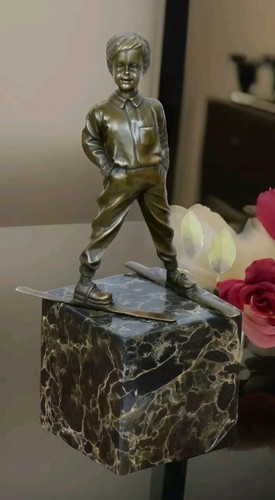 Bronzefigur ski junge cm - junge,