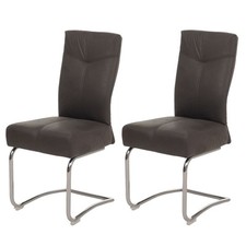 B-Ware 2er-Set Esszimmerstuhl MCW-G56, Freischwinger Stoff Wildleder-Optik, grau