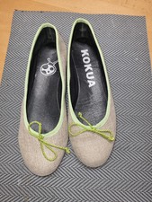 KOKUA Klassische Ballerinas Damenschuhe Gr.38 Beige/Grün