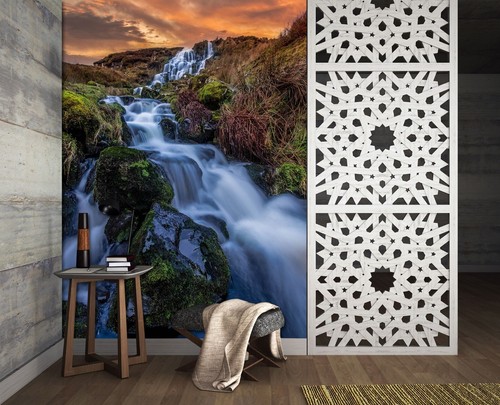 Wasserfall wolken steine - 3d,