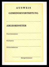 Gemeindevertreter - Ausweis, blanko