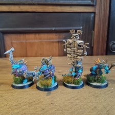 x4 Bemalte Echsenmenschen Seraphon Saurus Tempelwache Warhammer