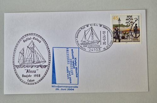 Postkarte mit schiffsstempel - postkarte,