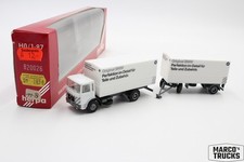Herpa MAN F8 Gardinenplanenanhänger LKW "Original BMW Teile Zubehör" 820026 1:87
