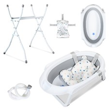 Baby Badewanne mit Ständer Tragbare Bathtub Faltbare Babywanne Tub 0-6 Jahre