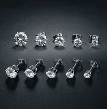 Ohrstecker Ohrringe Edelstahl Silber Zirkonia Damen Herren Kinder Ohrring 3-8mm