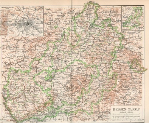 Landkarte hessen nassau - landkarte., hessen-nassau