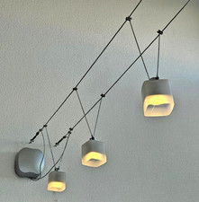 LED Deckenlampe Seilsystem mit 5 Leuchten bis 225 cm Glas Spots w. IKEA Norrsken